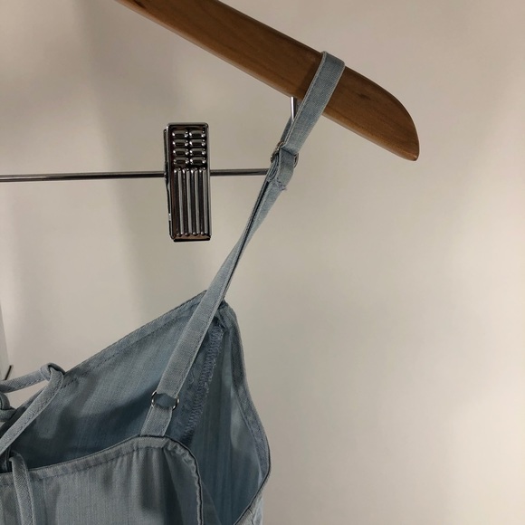 Guess High Low Chambray Tencel Lace Up Dress XS - Picture 6 of 7
